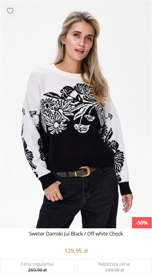 Sweter Damski Jui Black / Off white Check