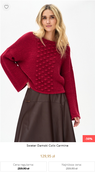 Sweter Damski Colix Carmine 