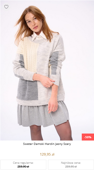 Sweter Damski Hardin Jasny Szary 