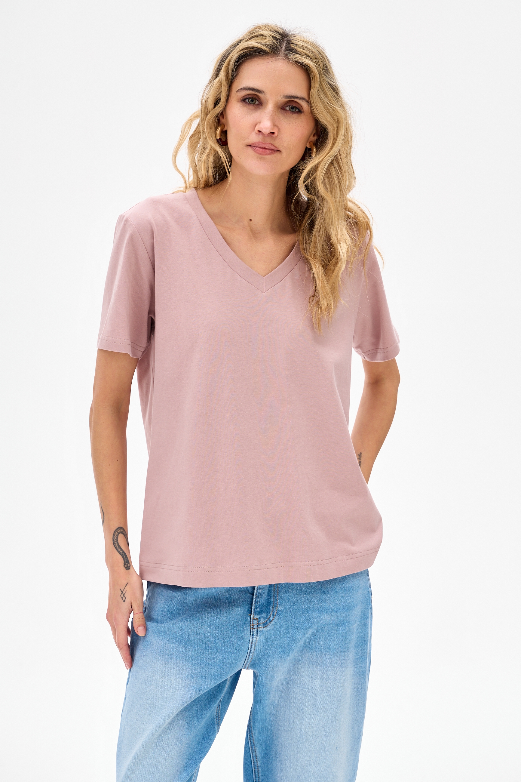 T-shirt Damski Mango Antique Pink