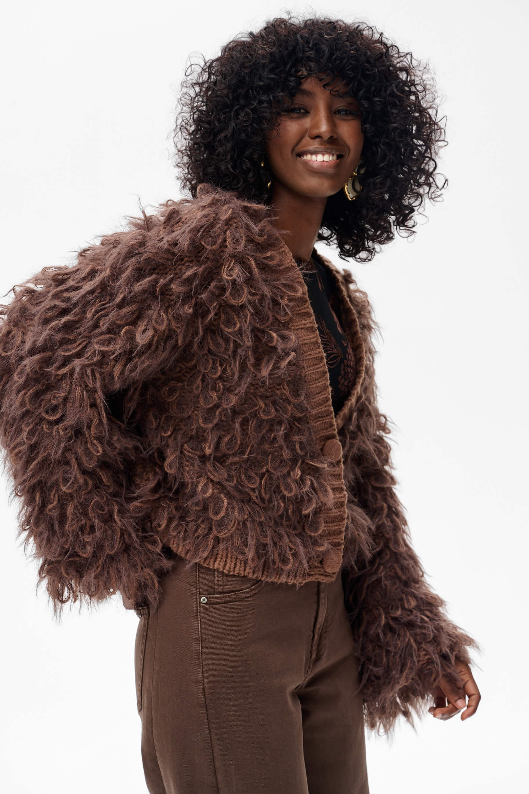 Sweter S1014 Cocolate Melange