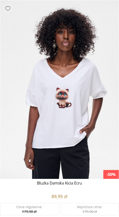 Bluzka Damska Kicia Ecru