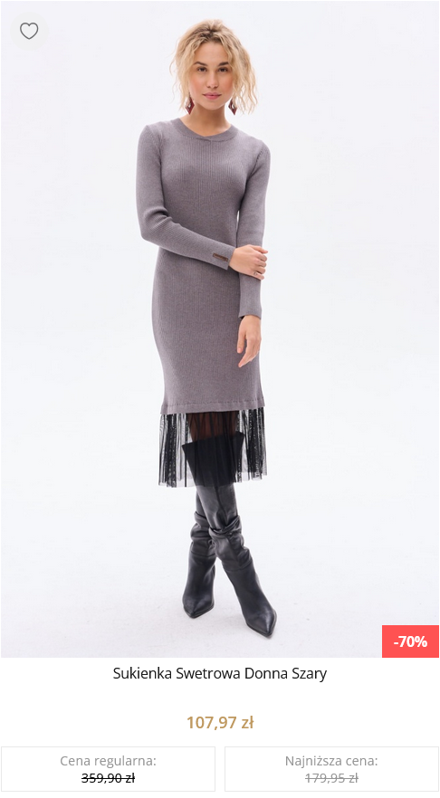 Sukienka Swetrowa Donna Szary